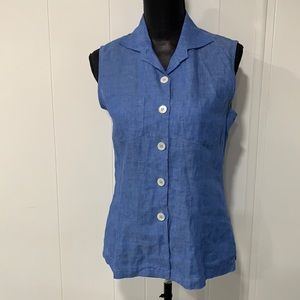 Loro Piana blue lino shirt size 42